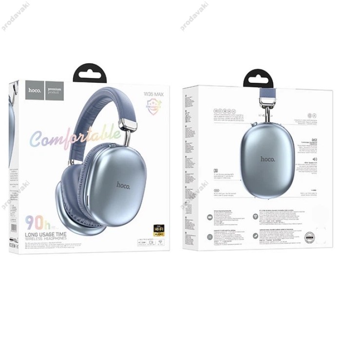Бездротові Bluetooth навушники Hoco W35 Max Joy headphones BT 5.3 Sky Blue